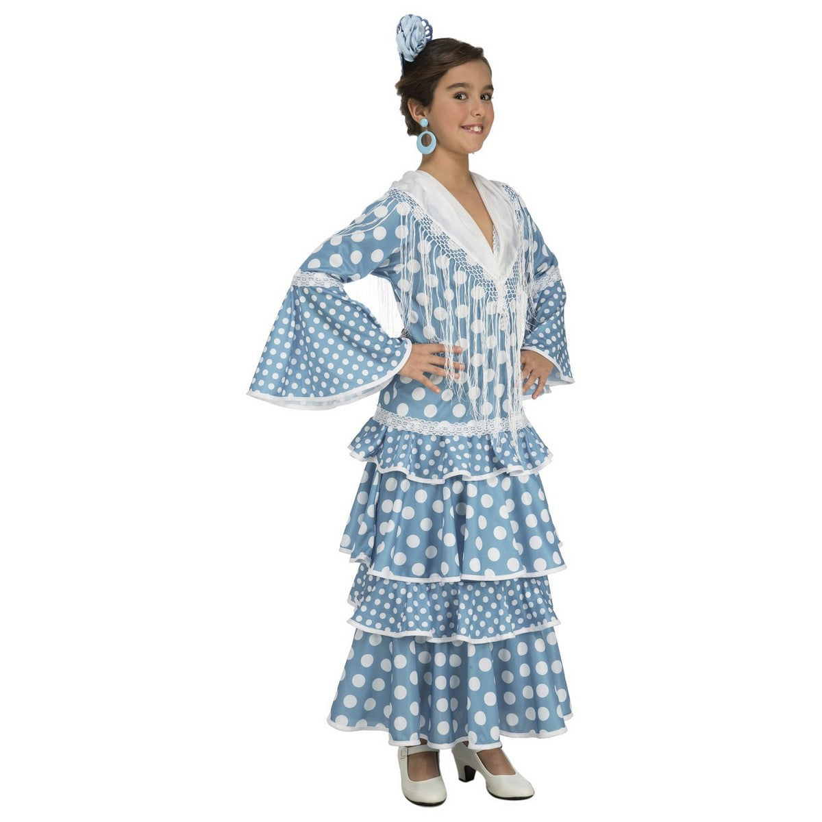 Costum Deghizare pentru Copii My Other Me Huelva Dansatoare de Flamenco 7-9 Ani Turquoise - Jucarii si jocuri, Costume și accesorii