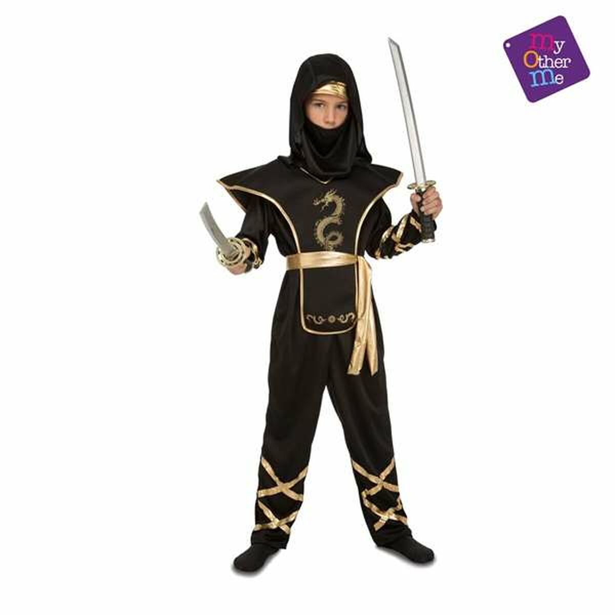 Costum Deghizare pentru Copii My Other Me Ninja 7-9 Ani Negru (4 Piese) - Jucarii si jocuri, Costume și accesorii