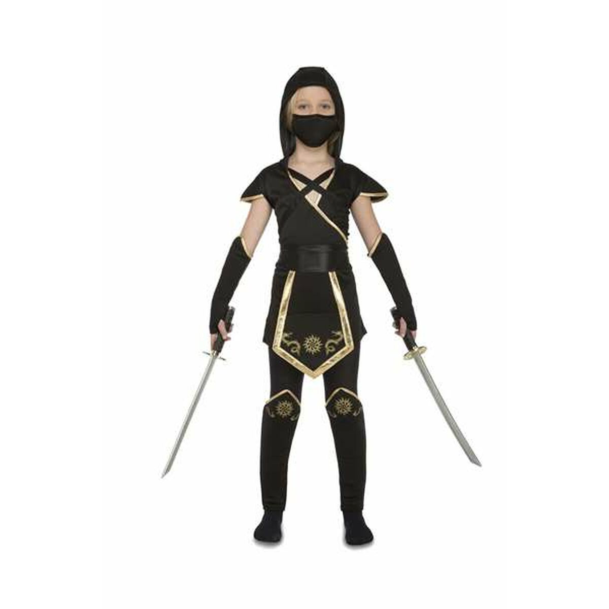 Costum Deghizare pentru Copii My Other Me Negru Ninja 5-6 Ani (5 Piese) - Jucarii si jocuri, Costume și accesorii