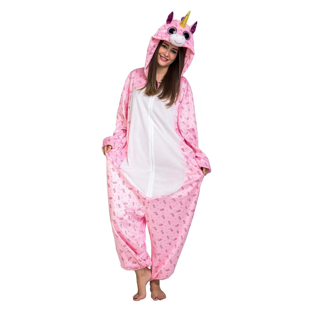 Costum Deghizare pentru Copii My Other Me Big Eyes Roz Unicorn 10-12 Ani - Jucarii si jocuri, Costume și accesorii