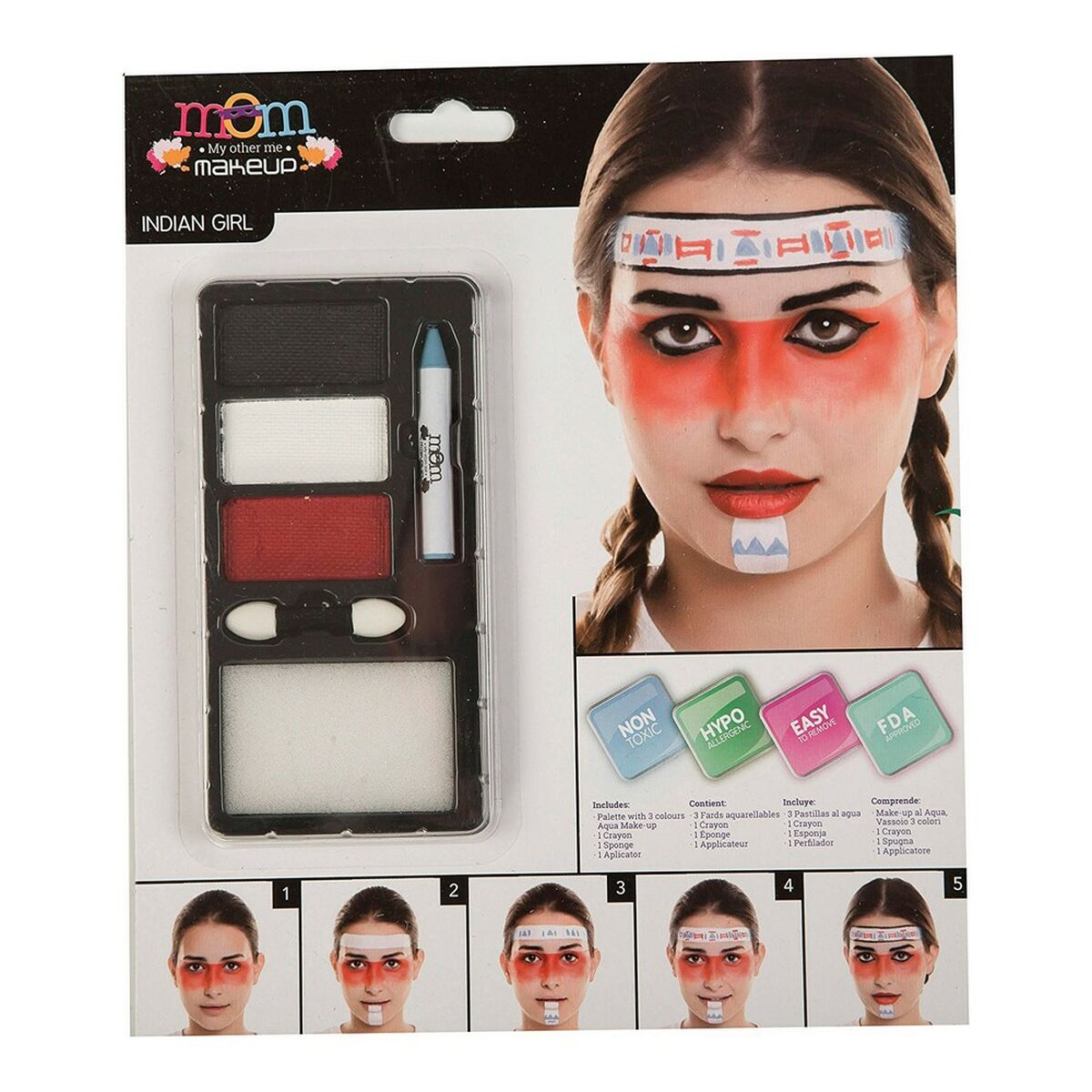 Set de Machiaj pentru Copii My Other Me Femeie Indian american (24 x 20 cm) - Jucarii si jocuri, Costume și accesorii