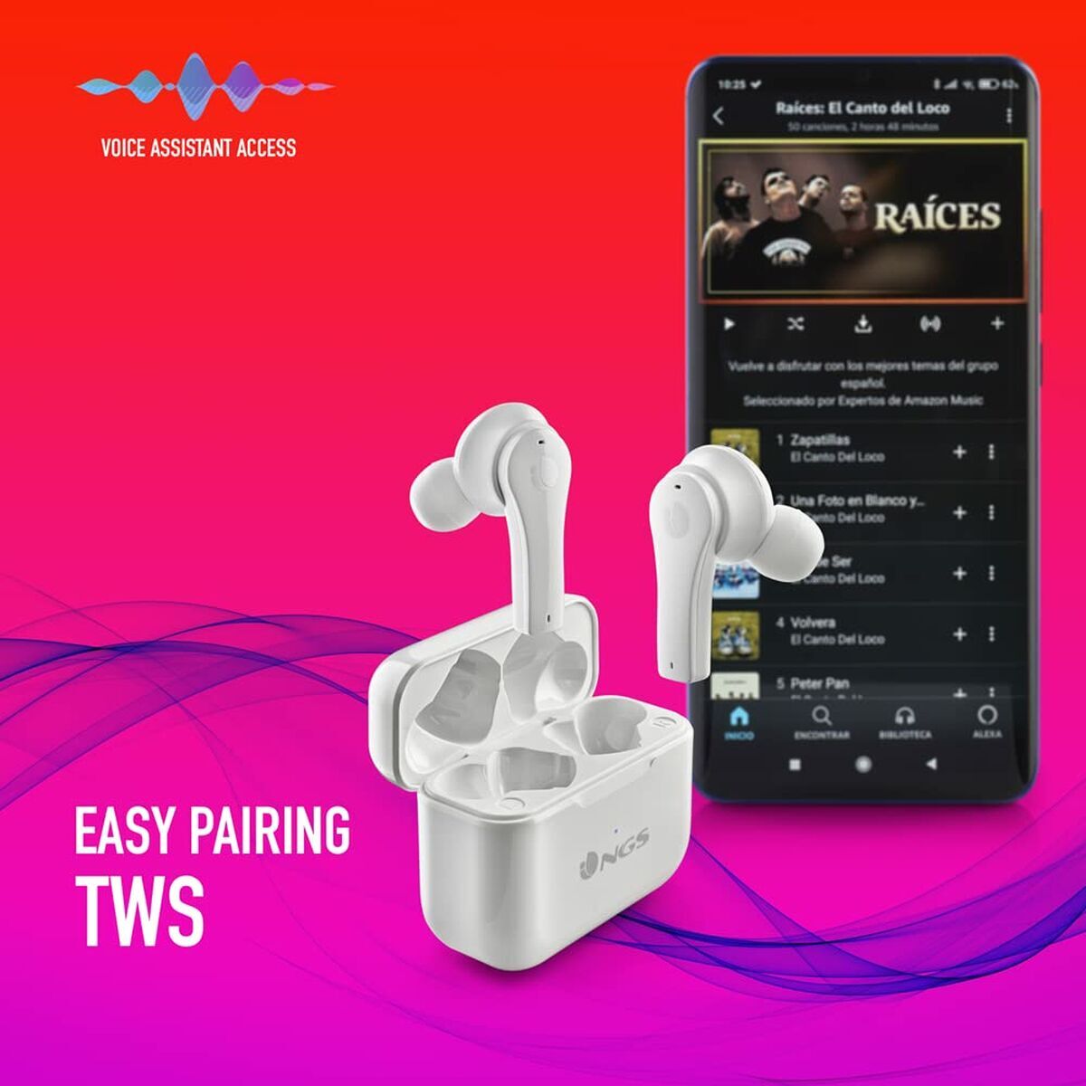 Căști Bluetooth NGS ARTICABLOOMWHITE Alb Negru - Electronică, Joc video