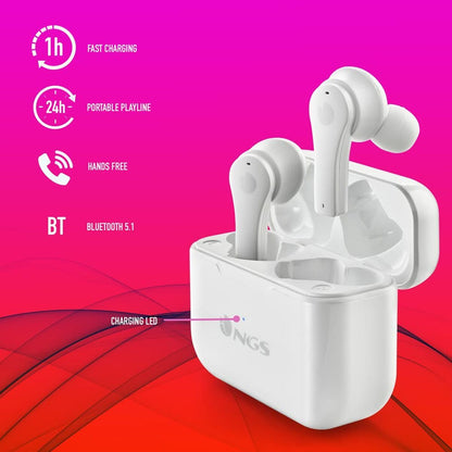Căști Bluetooth NGS ARTICABLOOMWHITE Alb Negru - Electronică, Joc video