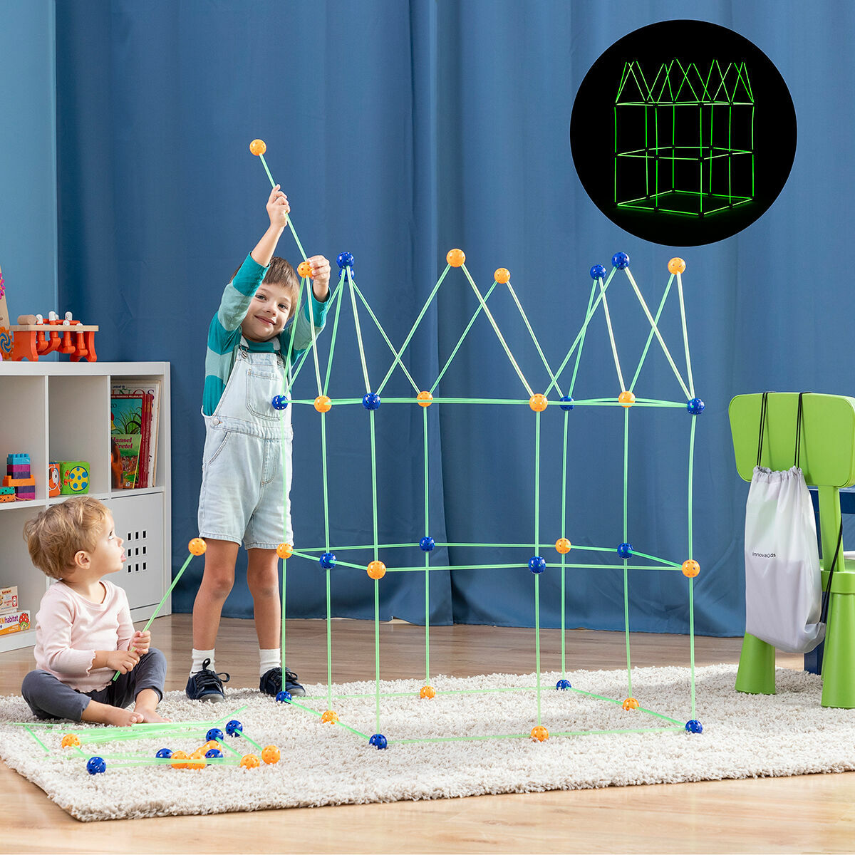 Kit de Construcție Fort pentru Copii Builkitt InnovaGoods 155 Piese - Jucarii si jocuri