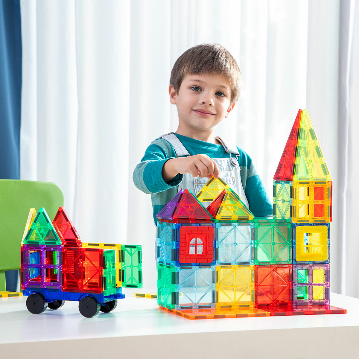 Blocuri de construcție magnetice 3D Magoks InnovaGoods 57 Piese - Jucarii si jocuri