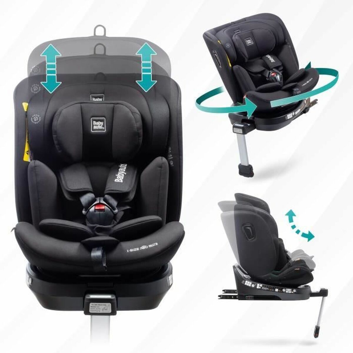 Scaun Auto Babyauto Antracit 0 (de 0 a 10 kilos) I (9 - 18 kg) II (15-25 kg) III (22 - 36 kg) Infantil ECE R129 - Bebelus, Scaune auto și accesorii