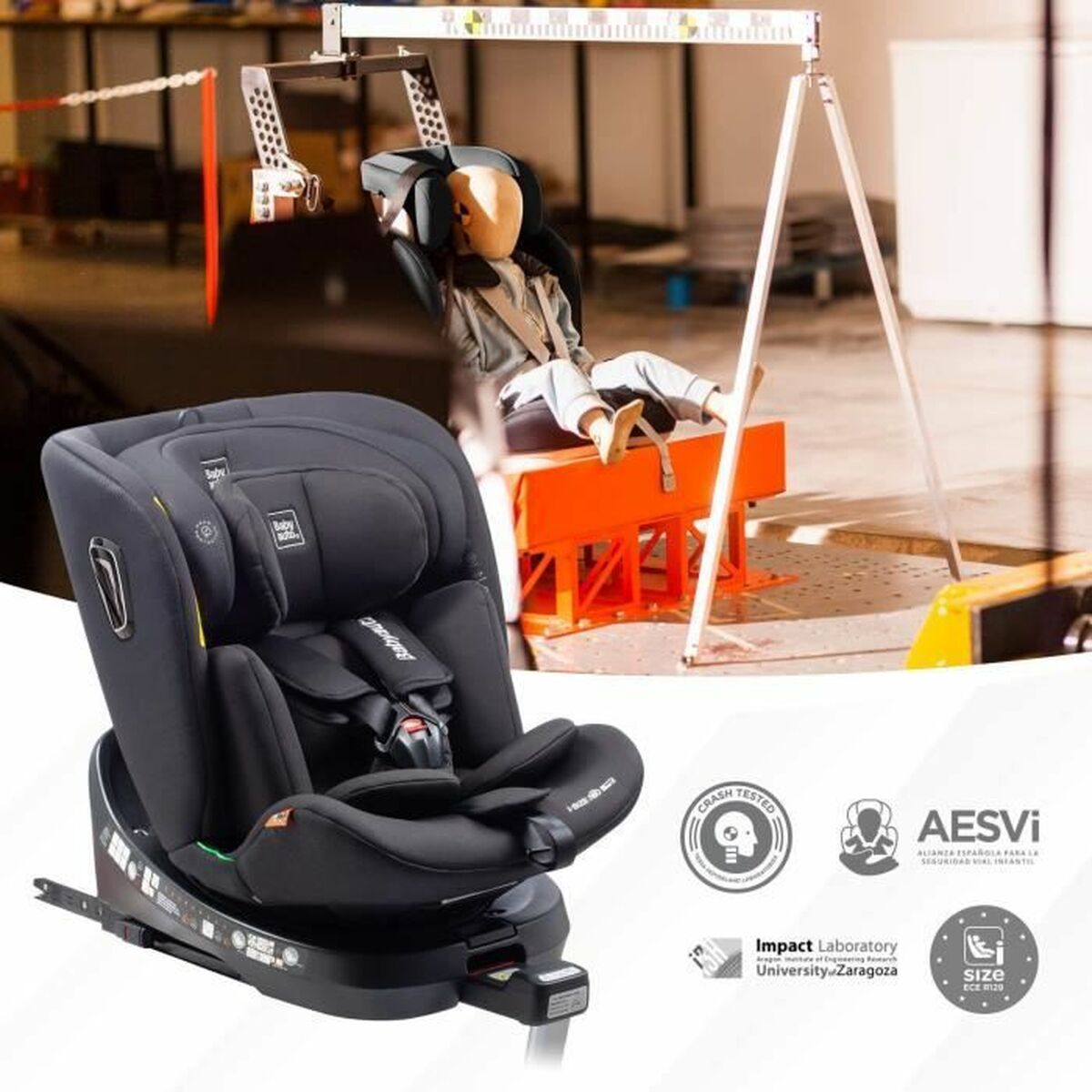 Scaun Auto Babyauto Antracit 0 (de 0 a 10 kilos) I (9 - 18 kg) II (15-25 kg) III (22 - 36 kg) Infantil ECE R129 - Bebelus, Scaune auto și accesorii