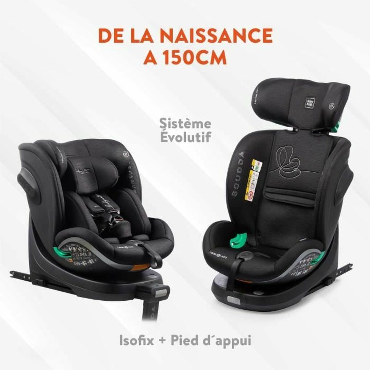 Scaun Auto Babyauto SCUDDA GREY DOBBY Gri 0 (de 0 a 10 kilos) 0+ (de 0 a 13 kilos) I (9 - 18 kg) II (15-25 kg) III (22 - 36 kg) - Bebelus, Scaune auto și accesorii