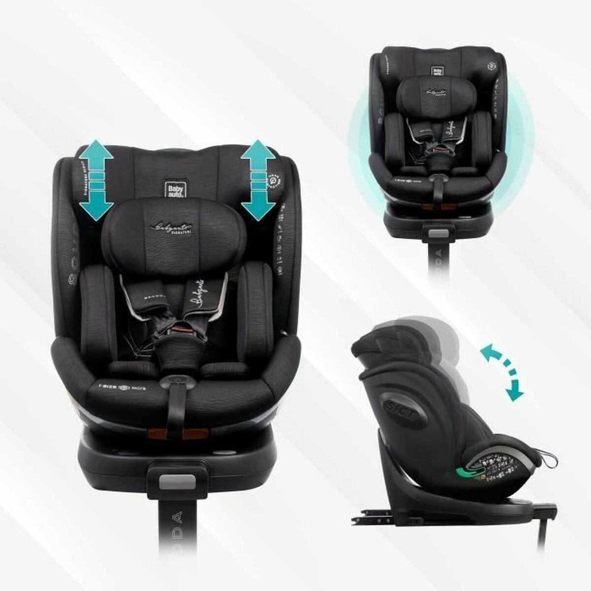 Scaun Auto Babyauto SCUDDA GREY DOBBY Gri 0 (de 0 a 10 kilos) 0+ (de 0 a 13 kilos) I (9 - 18 kg) II (15-25 kg) III (22 - 36 kg) - Bebelus, Scaune auto și accesorii