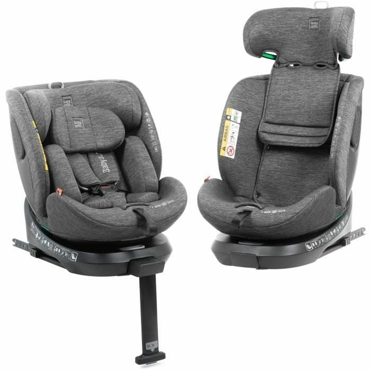Scaun Auto Babyauto CORE Gri 0 (de 0 a 10 kilos) I (9 - 18 kg) II (15-25 kg) III (22 - 36 kg) Infantil ECE R129/04 - Bebelus, Scaune auto și accesorii