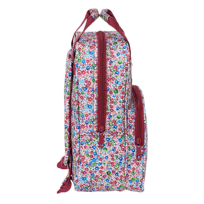 Ghiozdan Nait Nait Flores coimbra burdeos Bordo 20 x 28 x 8 cm - Birou și papetărie, Material școlar și educațional