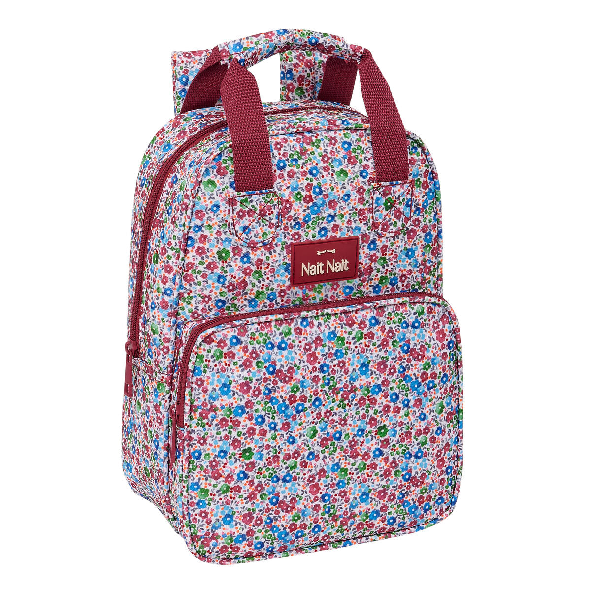 Ghiozdan Nait Nait Flores coimbra burdeos Bordo 20 x 28 x 8 cm - Birou și papetărie, Material școlar și educațional