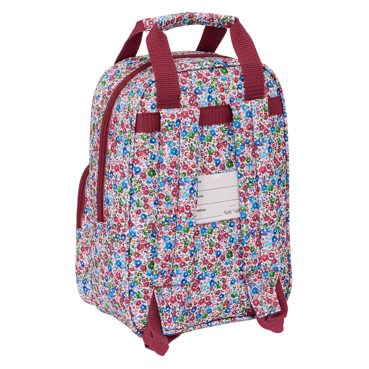Ghiozdan Nait Nait Flores coimbra burdeos Bordo 20 x 28 x 8 cm - Birou și papetărie, Material școlar și educațional