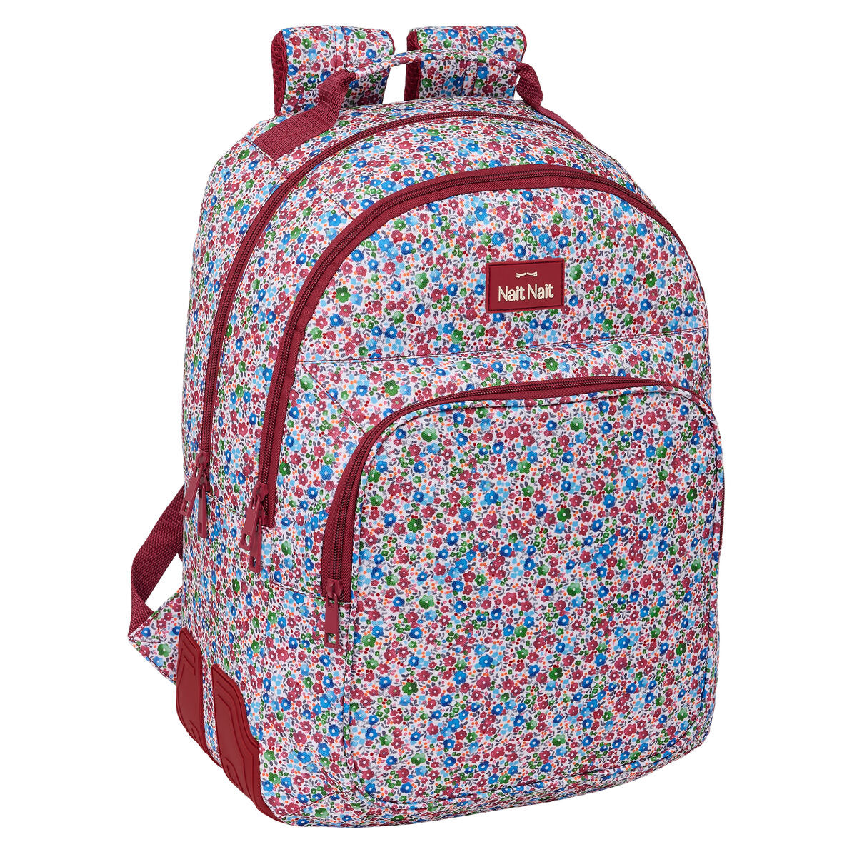 Ghiozdan Safta Flores coimbra burdeos 32 x 42 x 15 cm - Birou și papetărie, Material școlar și educațional