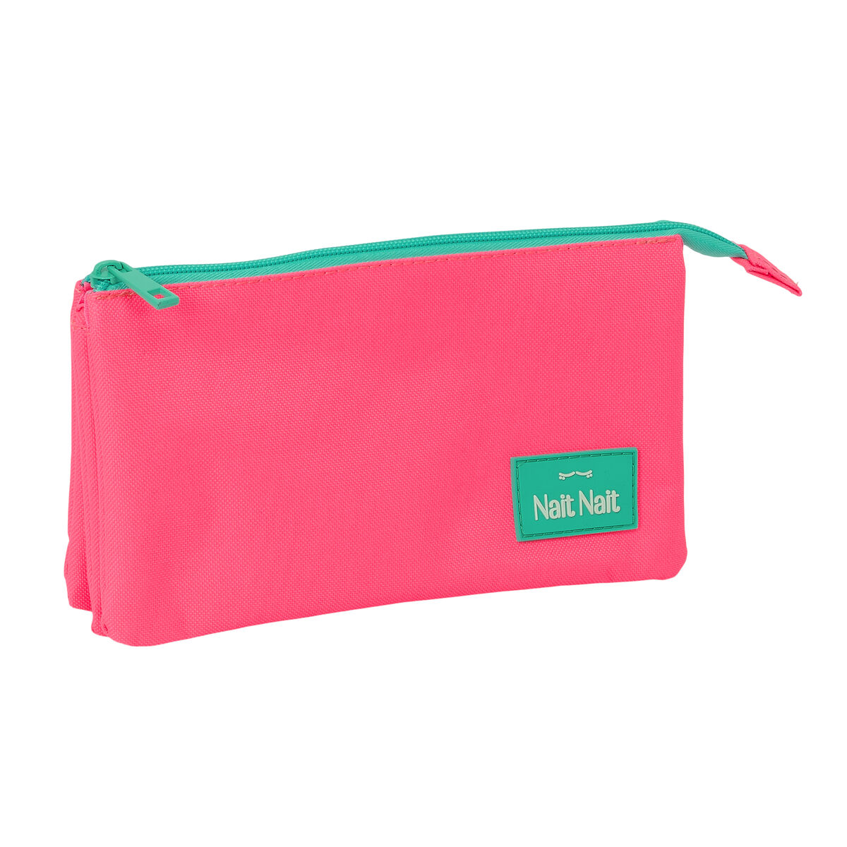 Penar triplu Nait Nait Rosa fluor Roz 22 x 12 x 3 cm - Birou și papetărie, Material școlar și educațional