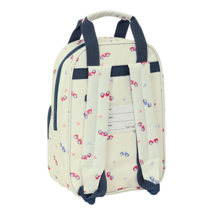 Ghiozdan Nait Nait Coches Bej 20 x 28 x 8 cm - Birou și papetărie, Material școlar și educațional