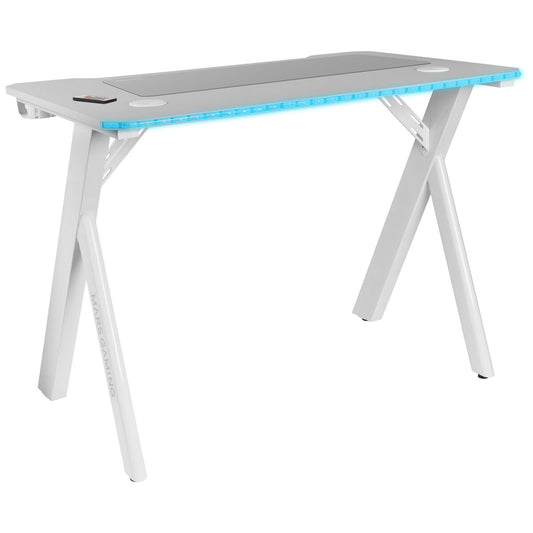 Birou Mars Gaming MGD100RGBW Alb Oțel 100 x 60 cm - Acasă și bucătărie, Mobilă