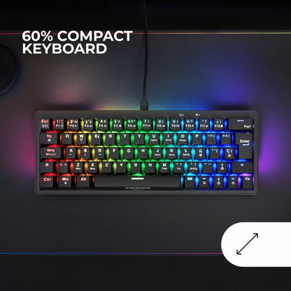 Tastatură Gaming Mars Gaming MKMINIPROYES Negru Qwerty US - Tehnică de calcul, Accesorii