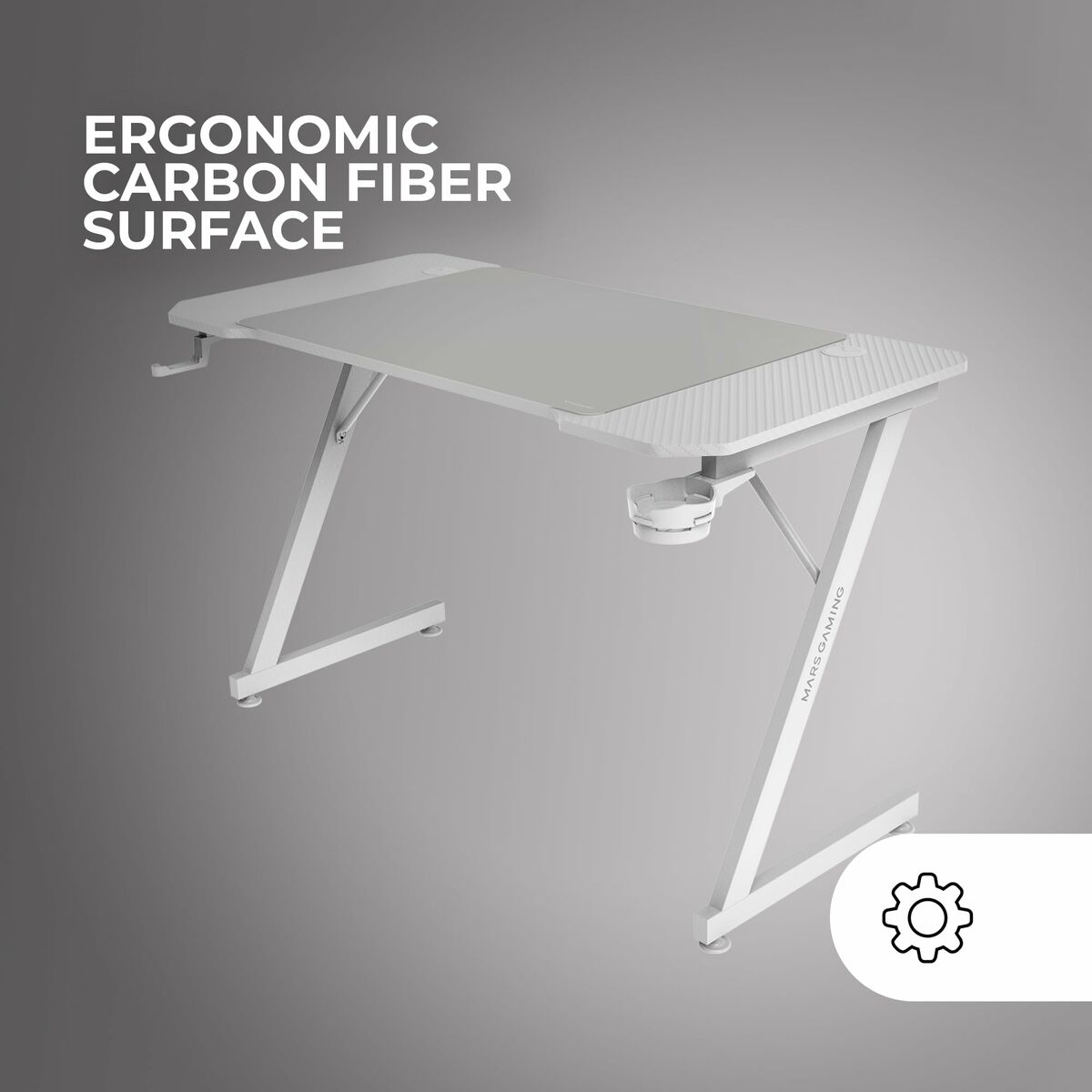 Birou Gaming Mars Gaming ERGO Alb 140 x 60 cm - Acasă și bucătărie, Mobilă