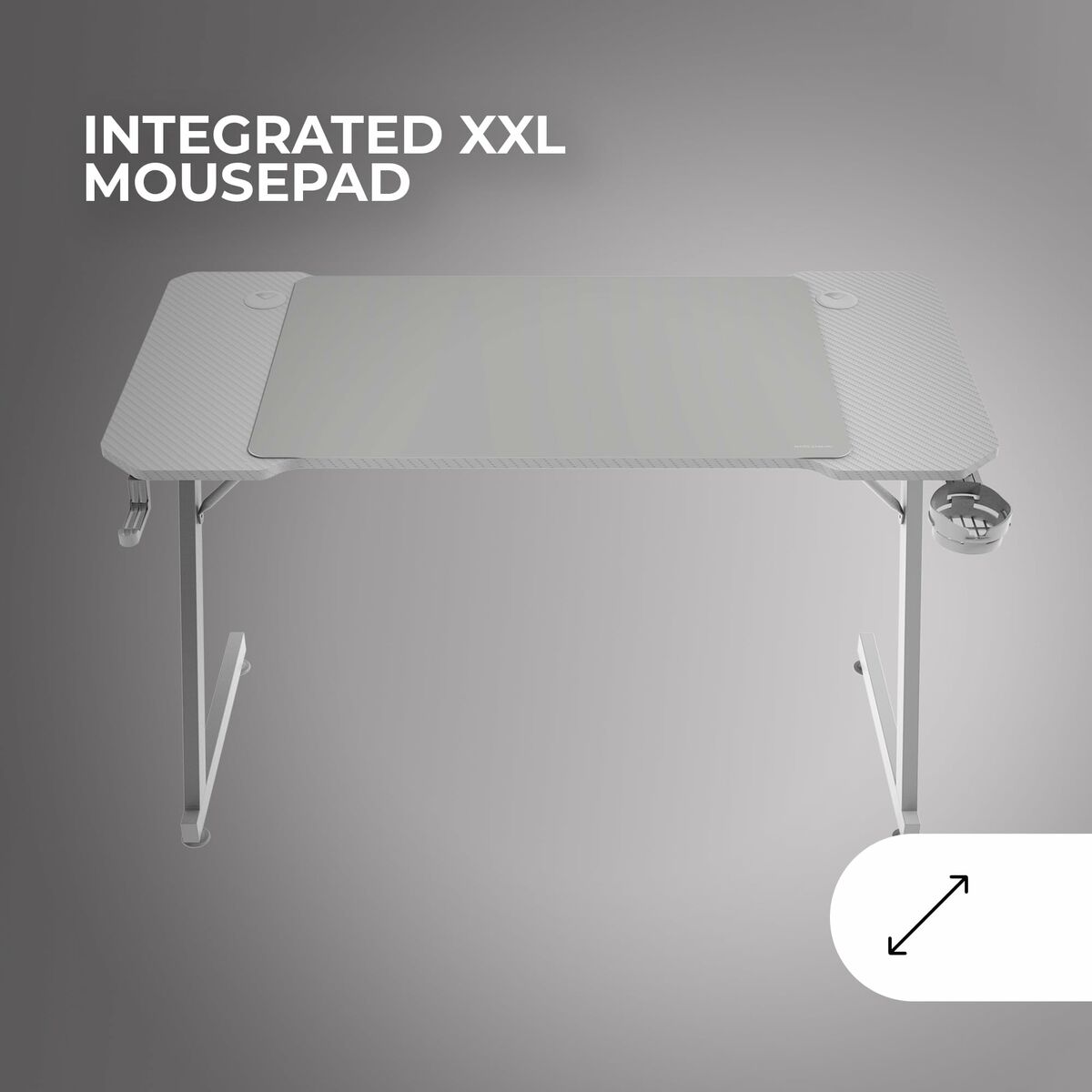 Birou Gaming Mars Gaming ERGO Alb 140 x 60 cm - Acasă și bucătărie, Mobilă