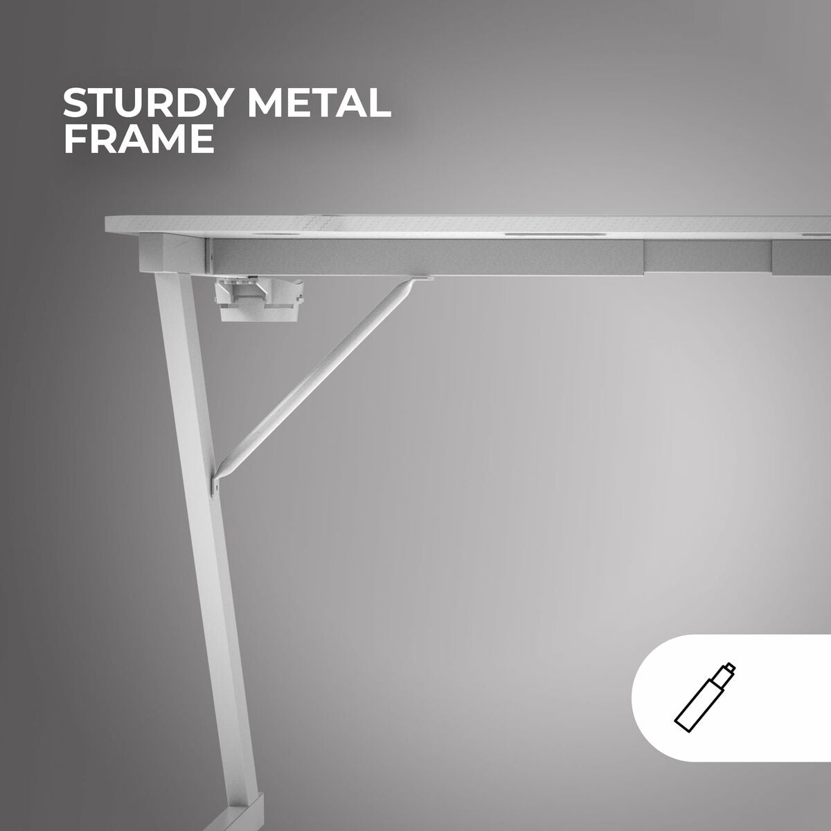 Birou Gaming Mars Gaming ERGO Alb 140 x 60 cm - Acasă și bucătărie, Mobilă