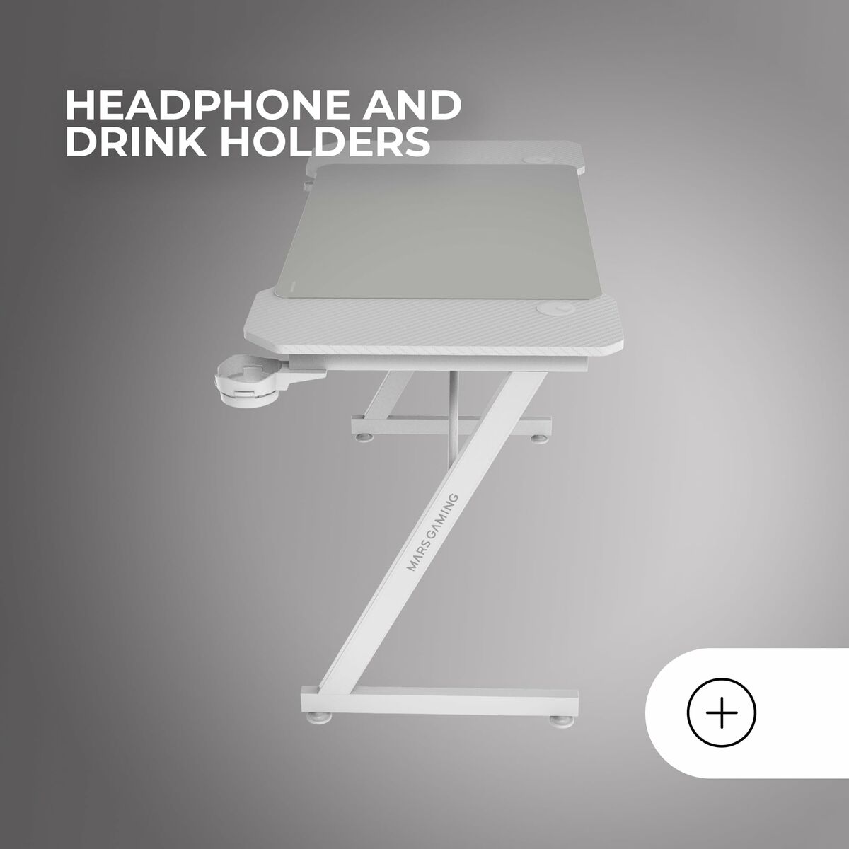 Birou Gaming Mars Gaming ERGO Alb 140 x 60 cm - Acasă și bucătărie, Mobilă