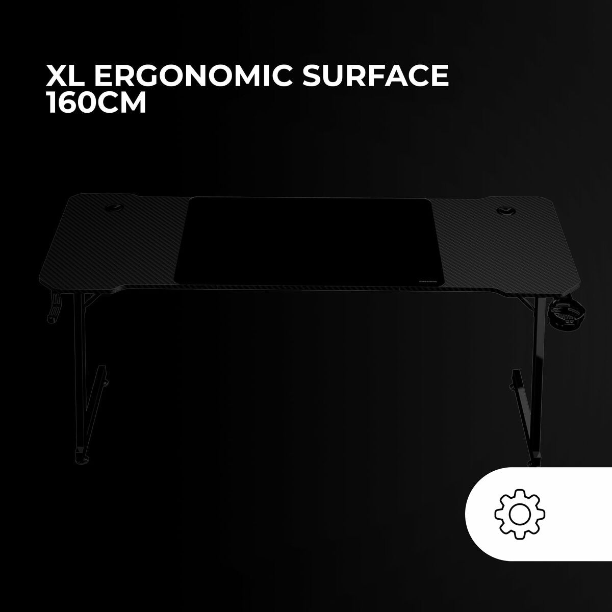 Birou Gaming Mars Gaming ERGO Negru 160 x 60 cm - Acasă și bucătărie, Mobilă