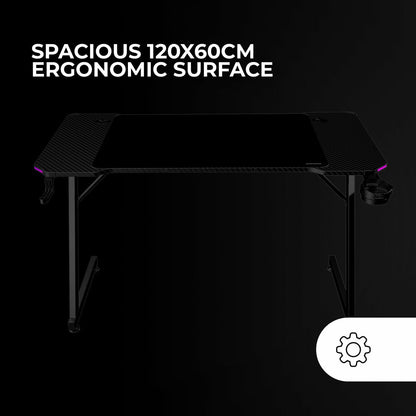 Birou Gaming Mars Gaming ESCRITORIO ERGO RGB Negru 120 x 60 cm - Acasă și bucătărie, Mobilă