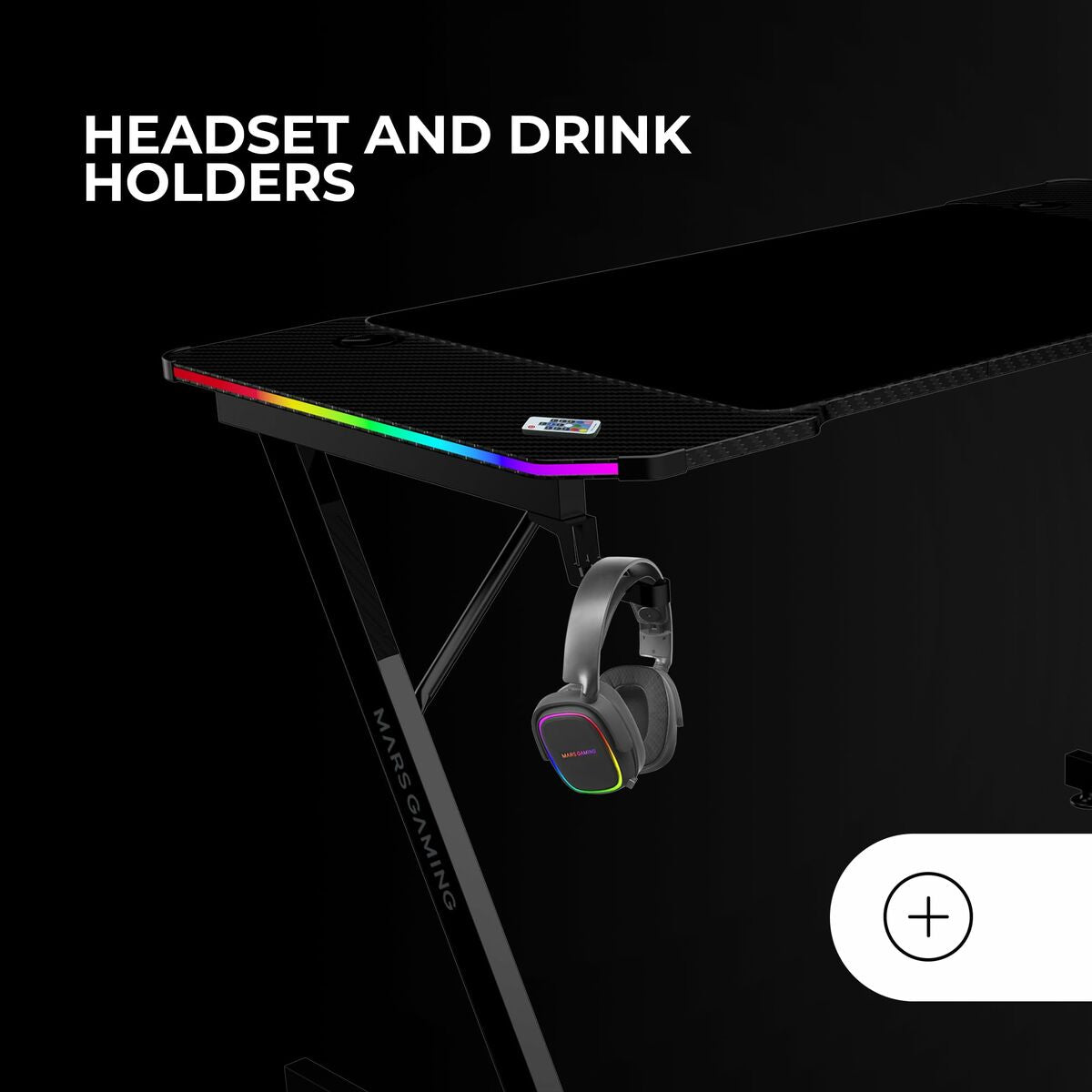Birou Gaming Mars Gaming ESCRITORIO ERGO RGB Negru 120 x 60 cm - Acasă și bucătărie, Mobilă