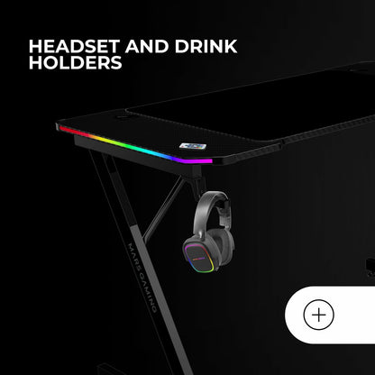 Birou Gaming Mars Gaming ESCRITORIO ERGO RGB Negru 120 x 60 cm - Acasă și bucătărie, Mobilă