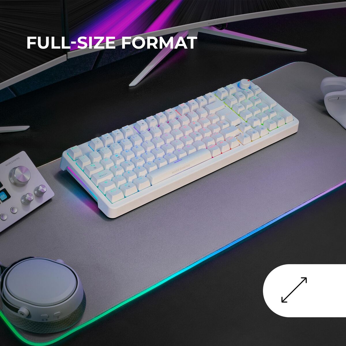 Tastatură Gaming Mars Gaming MKPROWYES Alb Qwerty Spaniolă - Tehnică de calcul, Accesorii