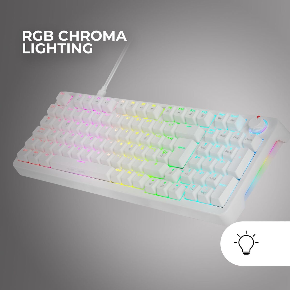 Tastatură Gaming Mars Gaming MKPROWYES Alb Qwerty Spaniolă - Tehnică de calcul, Accesorii