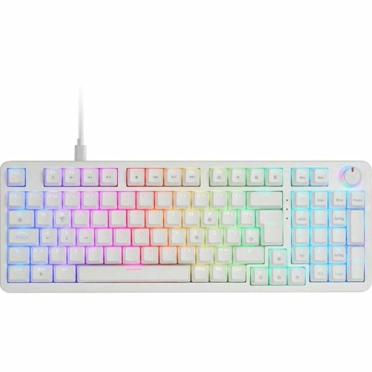 Tastatură Gaming Mars Gaming MKPROWYES Alb Qwerty Spaniolă - Tehnică de calcul, Accesorii
