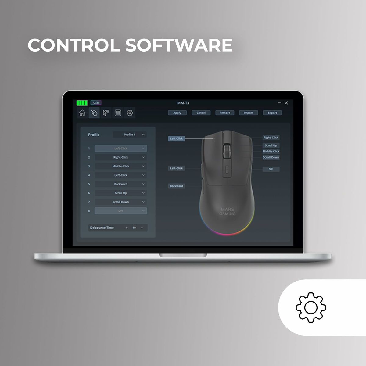 Mouse Gaming Mars Gaming MMT3W Alb - Tehnică de calcul, Accesorii