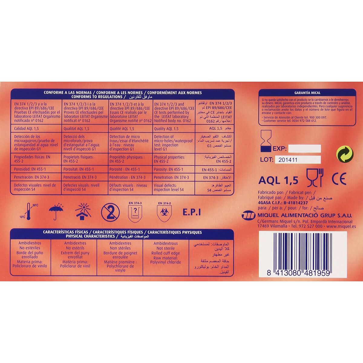 Mănuși de unică folosință Mical VINILO TALLA M M (100 Unități) - DIY și instrumente, Prevenire și siguranță