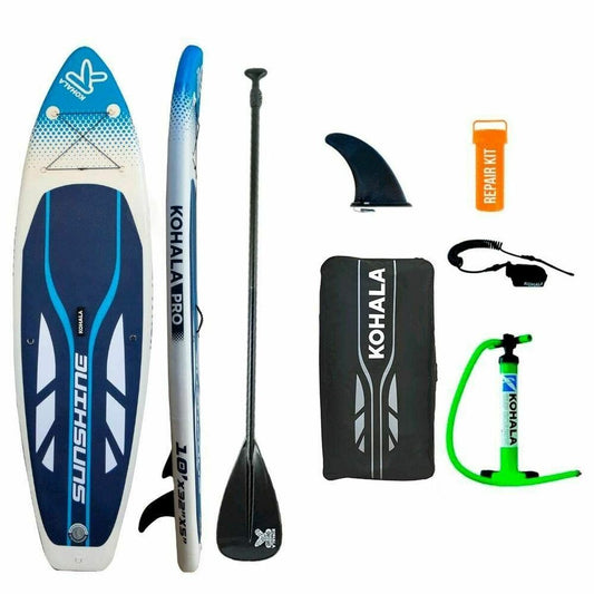 Placă gonflabilă de paddle surf cu accesorii Kohala Sunshine Alb (305 x 81 x 12 cm) - Sport și în aer liber, Sporturi acvatice