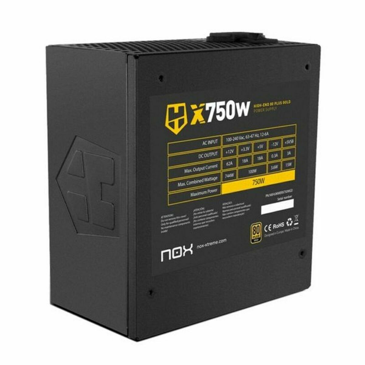 Sursă de Alimentare Gaming Nox-Xtreme Hummer X750W ATX 750 W 80 Plus Gold - Tehnică de calcul, Componente