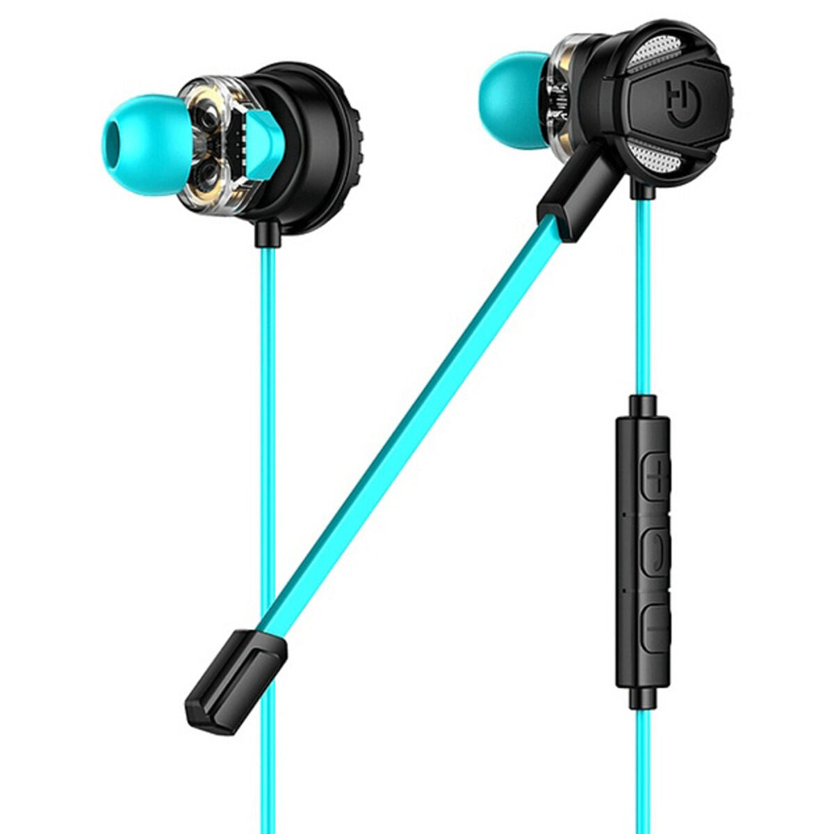 Căști cu Microfon Gaming Hiditec GHE010002 (3.5 mm) Negru Albastru - Tehnică de calcul, Accesorii