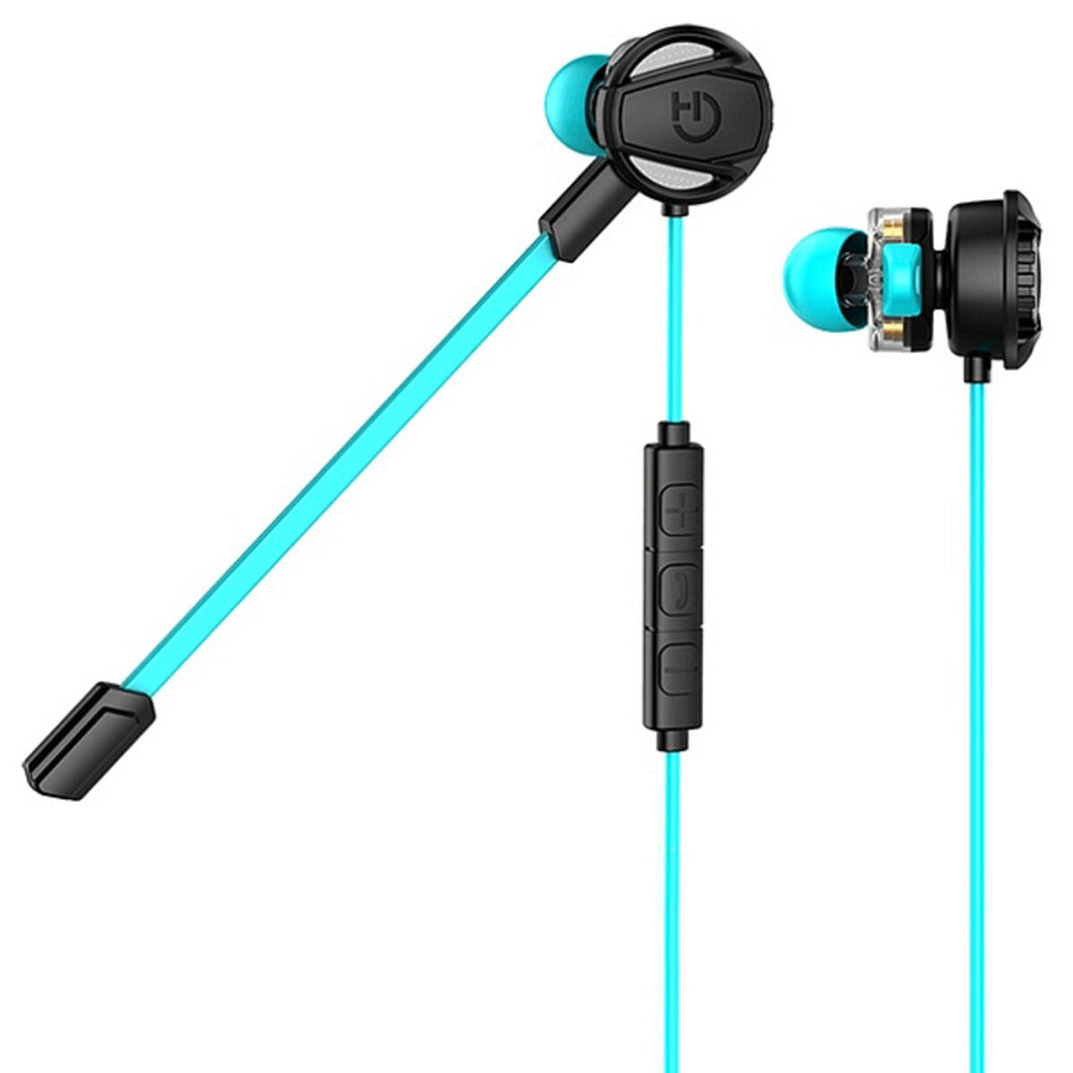 Căști cu Microfon Gaming Hiditec GHE010002 (3.5 mm) Negru Albastru - Tehnică de calcul, Accesorii