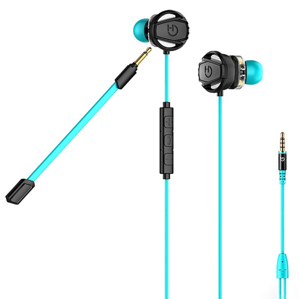Căști cu Microfon Gaming Hiditec GHE010002 (3.5 mm) Negru Albastru - Tehnică de calcul, Accesorii