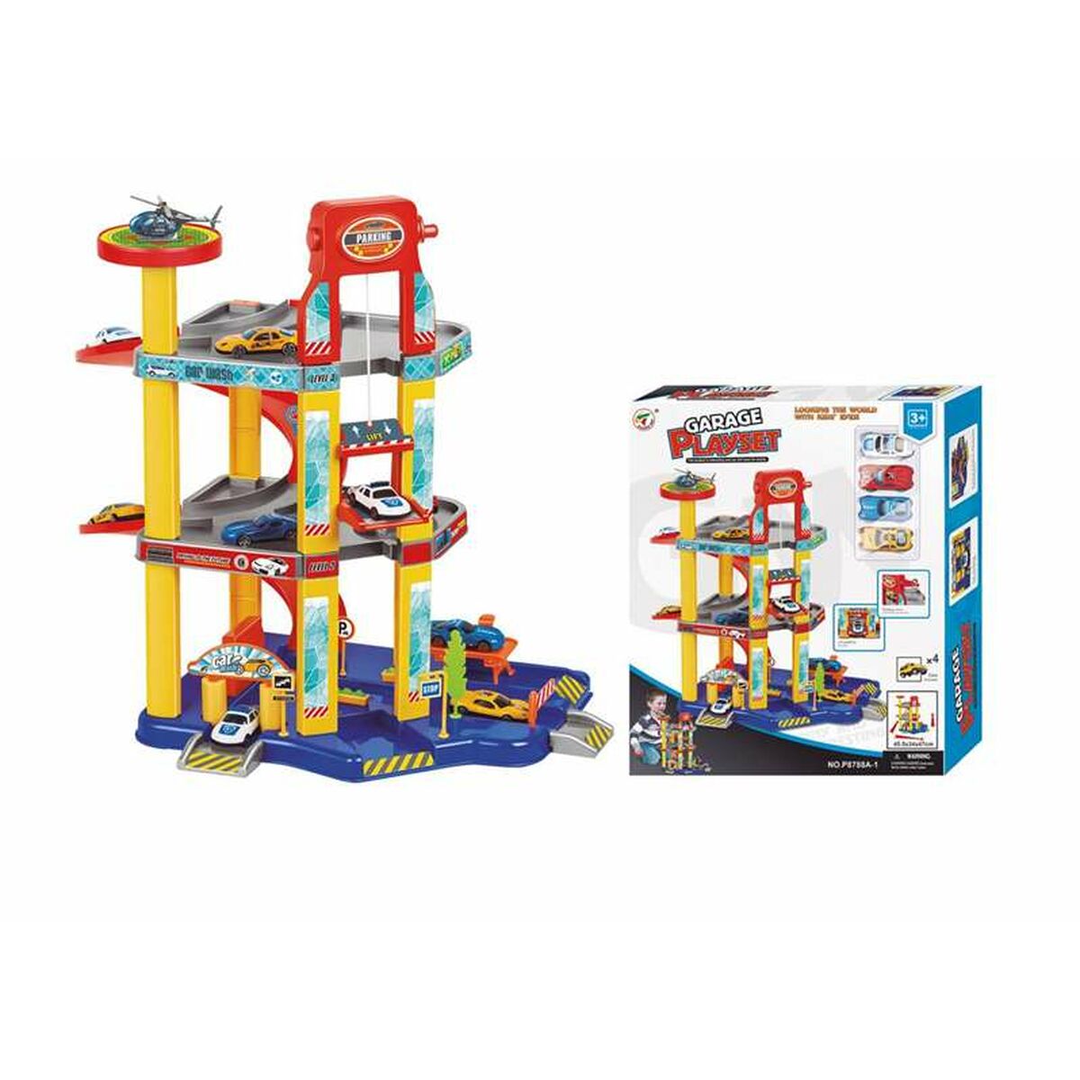 Garaj Parking cu Vehicule 34 x 47 cm - Jucarii si jocuri, Vehicule