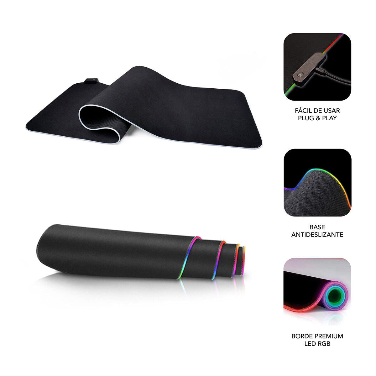 Covoraș de șoarece Subblim SUBMP-02RGB01 Negru Multicolor - Tehnică de calcul, Accesorii