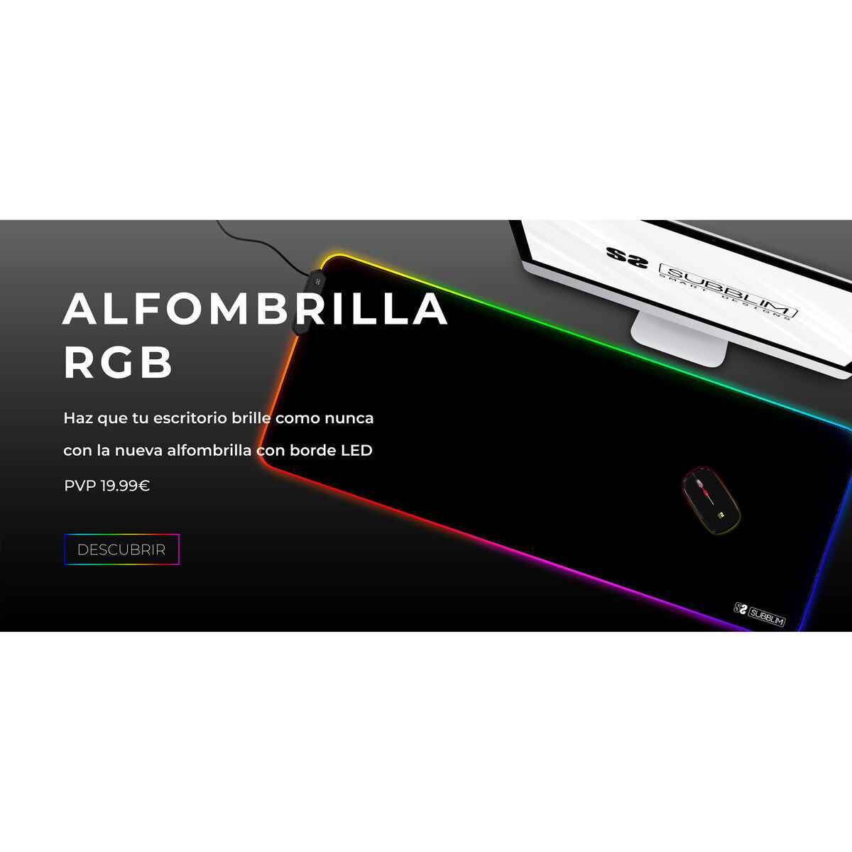 Covoraș de șoarece Subblim SUBMP-02RGB01 Negru Multicolor - Tehnică de calcul, Accesorii