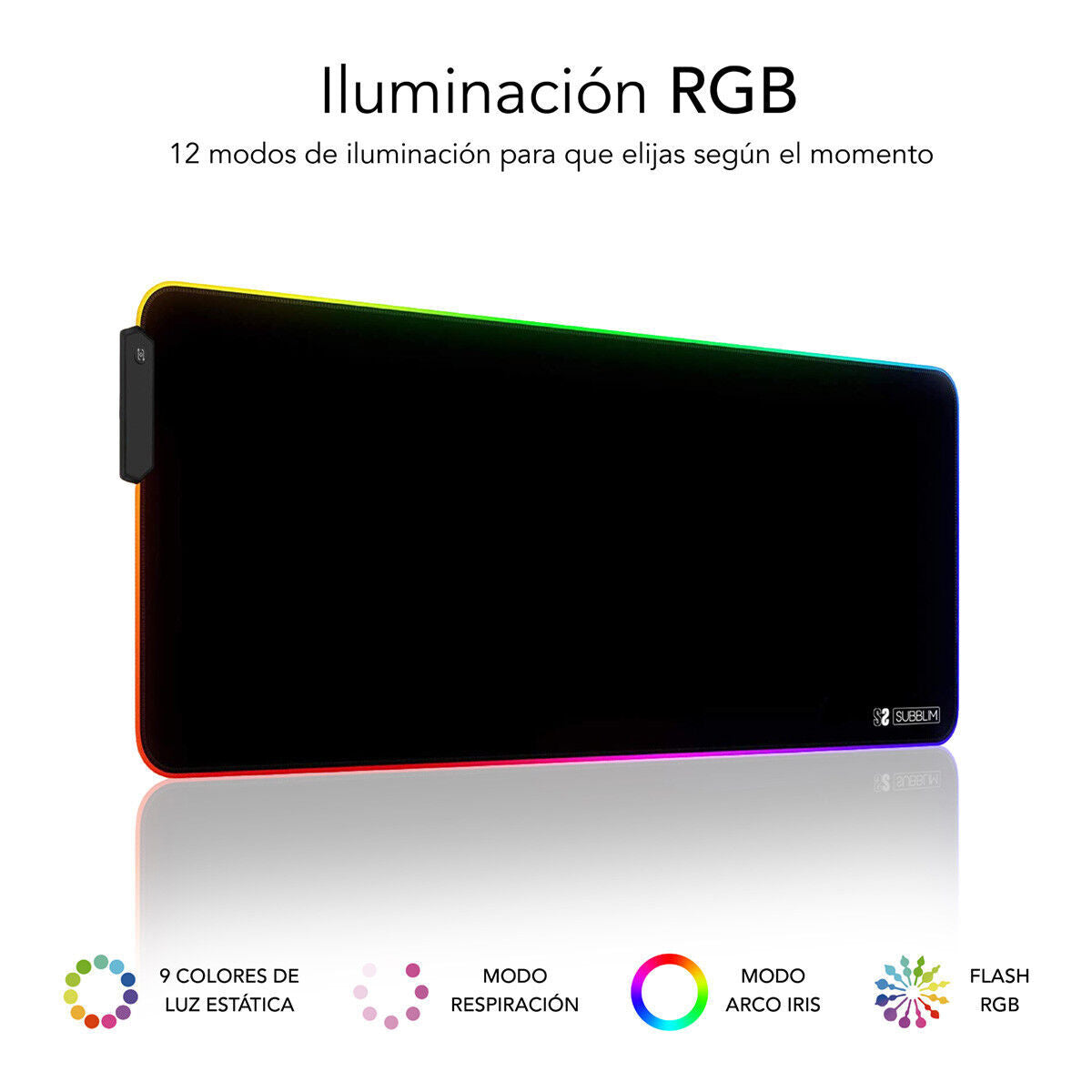 Covoraș de șoarece Subblim SUBMP-02RGB01 Negru Multicolor - Tehnică de calcul, Accesorii