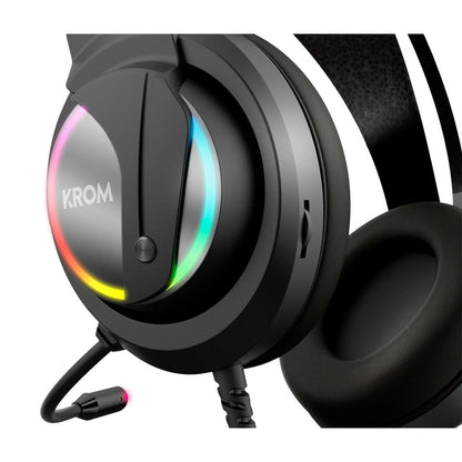 Căști cu Microfon Gaming Krom Kappa Negru RGB - Electronică, Joc video