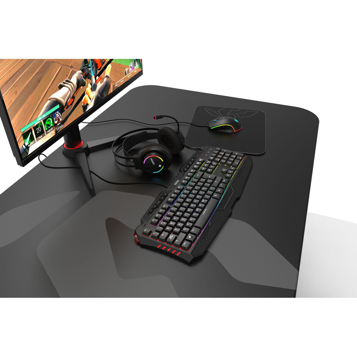 Căști cu Microfon Gaming Krom Kappa Negru RGB - Electronică, Joc video