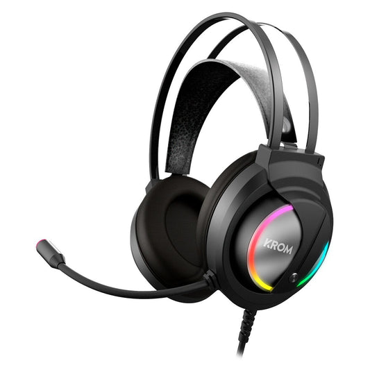 Căști cu Microfon Gaming Krom Kappa Negru RGB - Electronică, Joc video