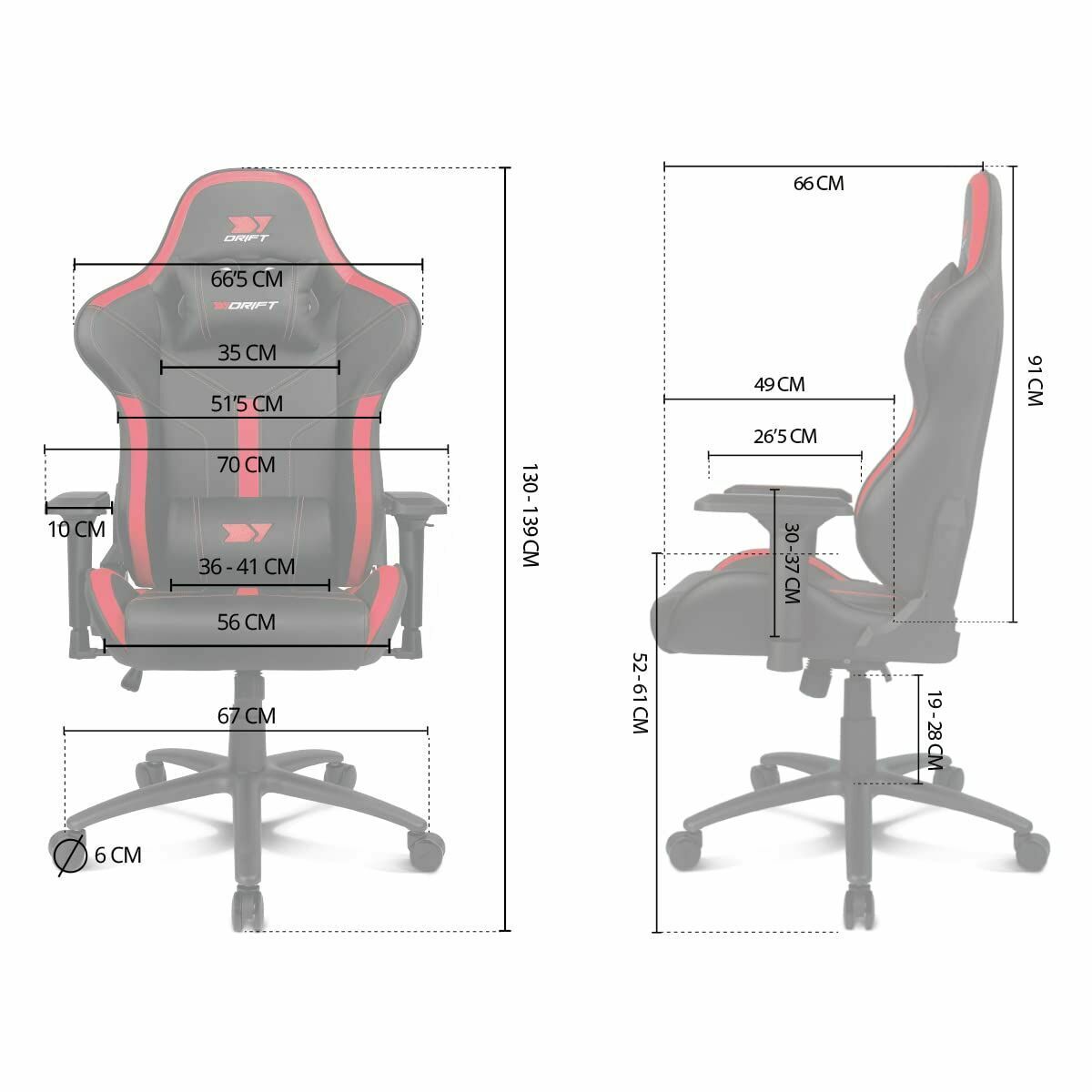 Scaun Gaming DRIFT DR350 Negru - Acasă și bucătărie, Mobilă