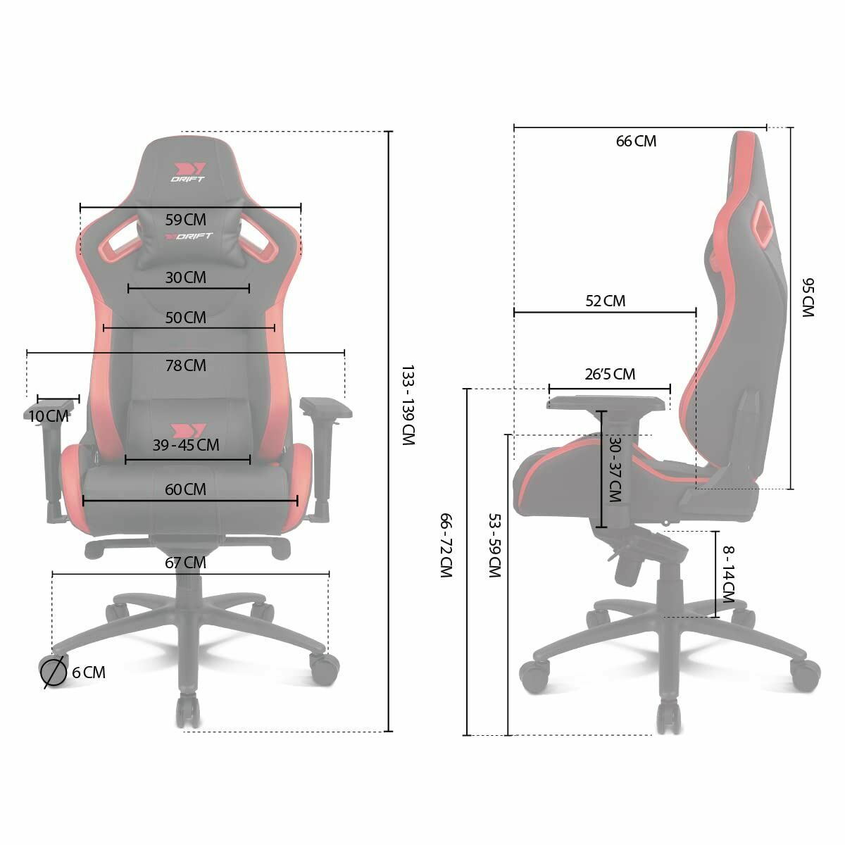 Scaun Gaming DRIFT DR600BK Negru - Acasă și bucătărie, Mobilă
