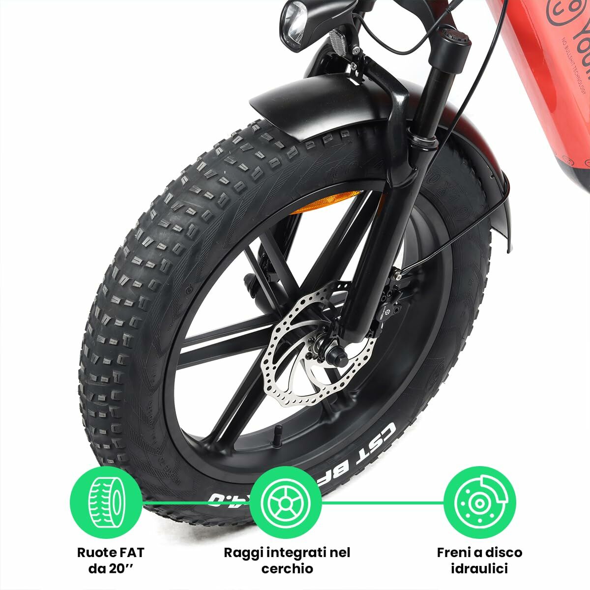 Bicicletă Electrică Youin BK1716 LUXOR II Coral 250 W - Sport și în aer liber, Ciclism